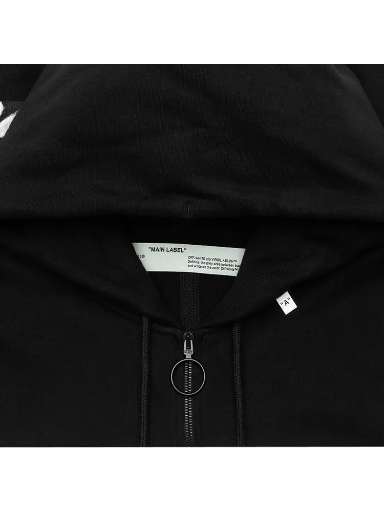Худи Off-White Caravaggio Square Slim Zip Hoodie 'Black/Multicolor' — изображение 3 из 3, черный