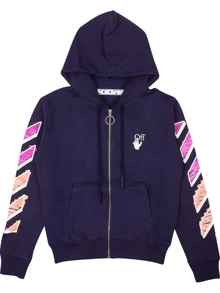Худи Off-White Marker Slim Zip Hoodie 'Purple' — изображение 1 из 2, фиолетовый