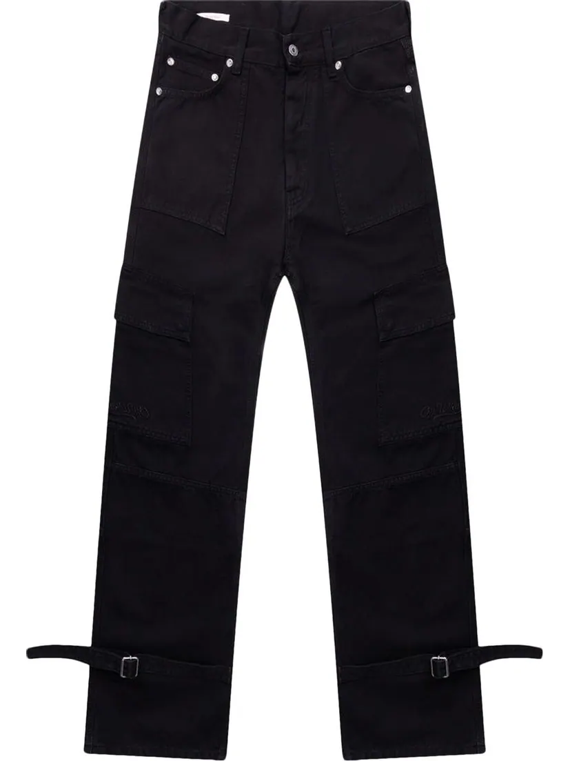 Брюки Off-White Wave Off Canvas Cargo Pant 'Black'