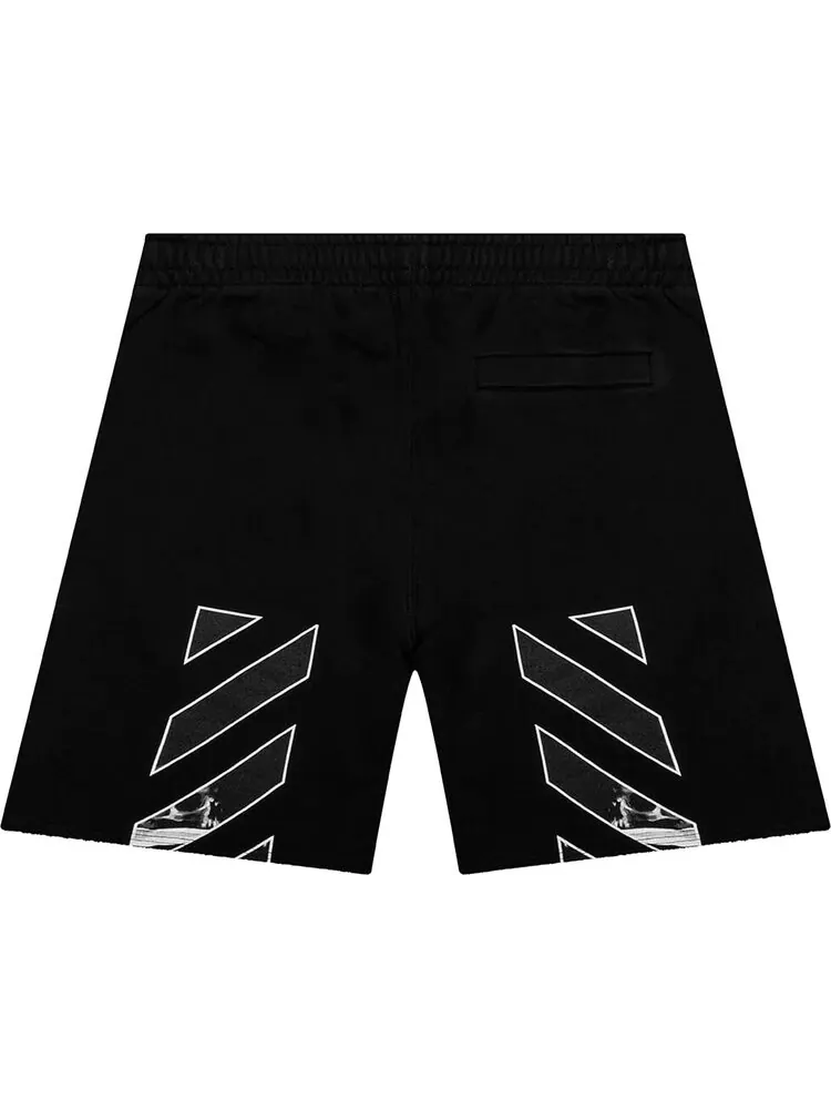 Спортивные шорты Off-White Caravag Arrow Sweatshort 'Black' — изображение 2 из 2, черный