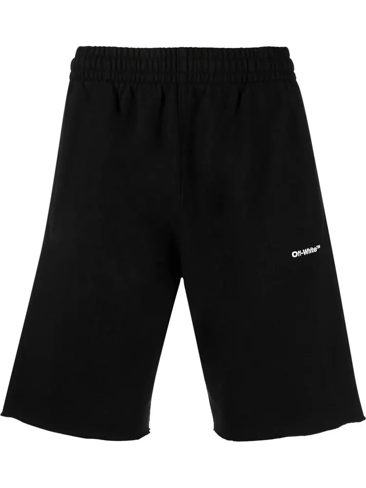 Спортивные шорты Off-White Wave Outline Diag Sweatshorts 'Black/White'