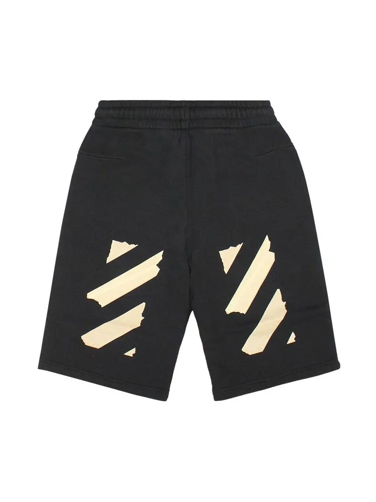 Спортивные шорты Off-White Tape Sweatshorts — изображение 2 из 3, черный/бежевый