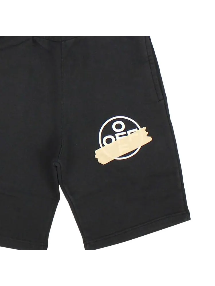 Спортивные шорты Off-White Tape Sweatshorts — изображение 3 из 3, черный/бежевый