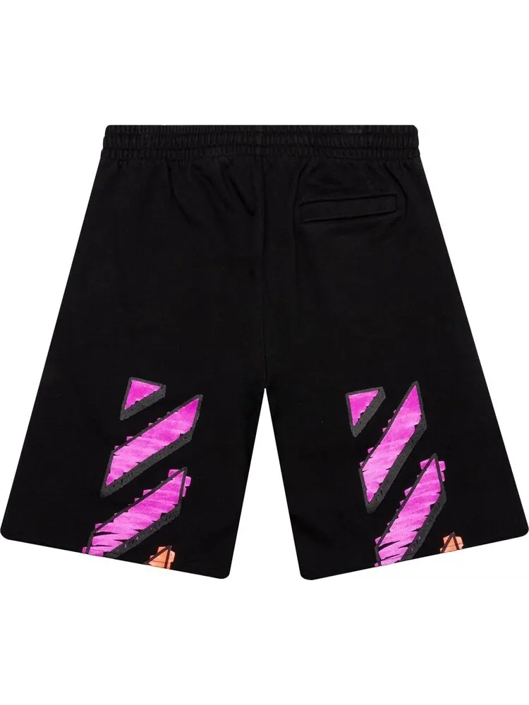 Спортивные шорты Off-White Marker Sweatshorts 'Black/Fuchsia' — изображение 2 из 2, черный