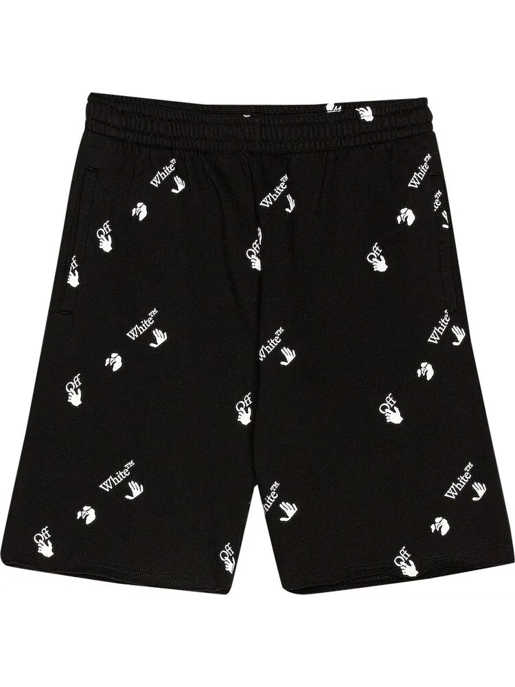 Спортивные шорты Off-White Logo Allover Sweatshorts 'Black/White'