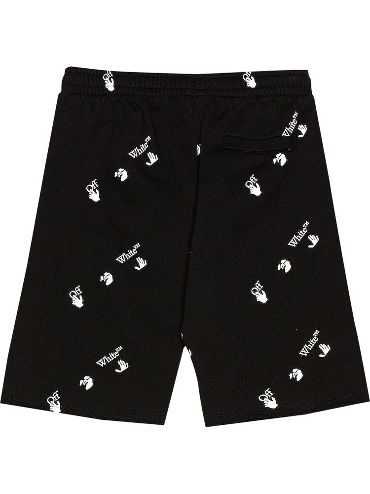 Спортивные шорты Off-White Logo Allover Sweatshorts 'Black/White' — изображение 2 из 2, черный