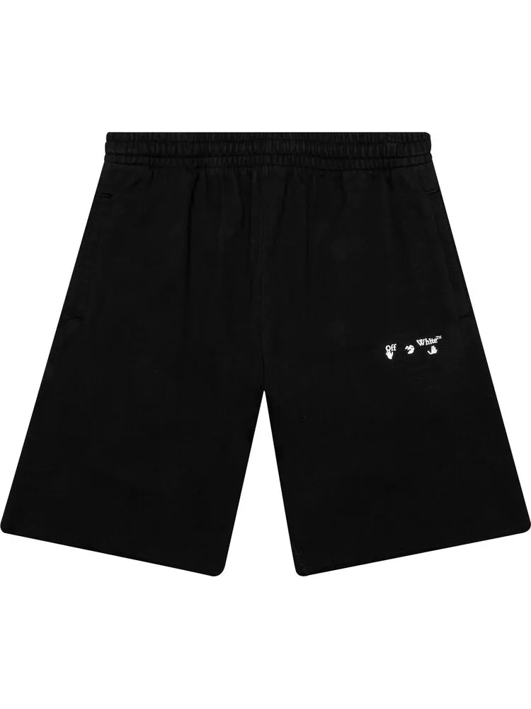 Спортивные шорты Off-White Logo Sweatshorts 'Black/White'