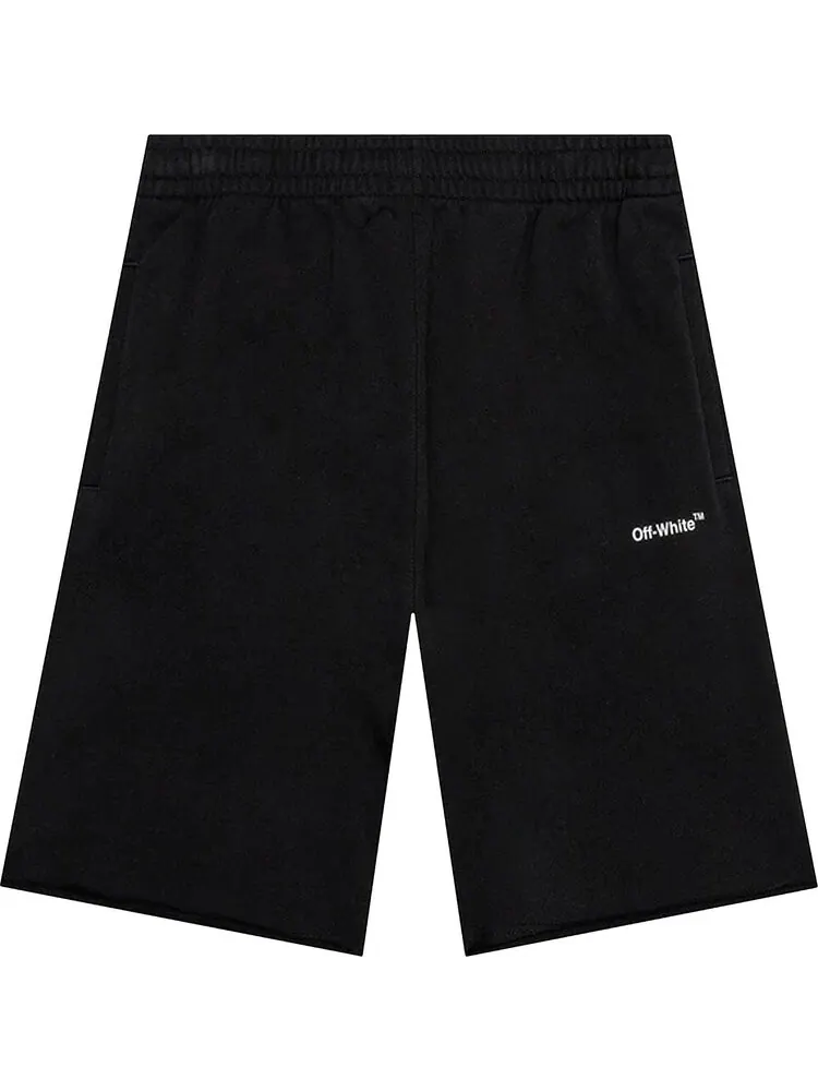Спортивные шорты Off-White Wave Diag Sweatshorts 'Black/White'