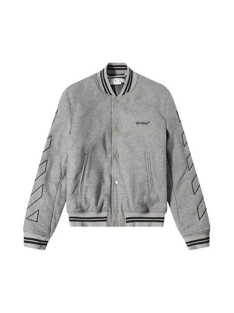 Куртка Off-White Diagonal Outline Wool Varsity Jacket — изображение 1 из 1, серый