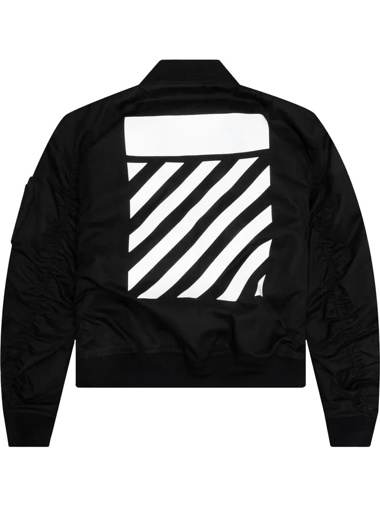 Куртка Off-White Diag Tab Bomber Jacket 'Black/White' — изображение 2 из 3, черный