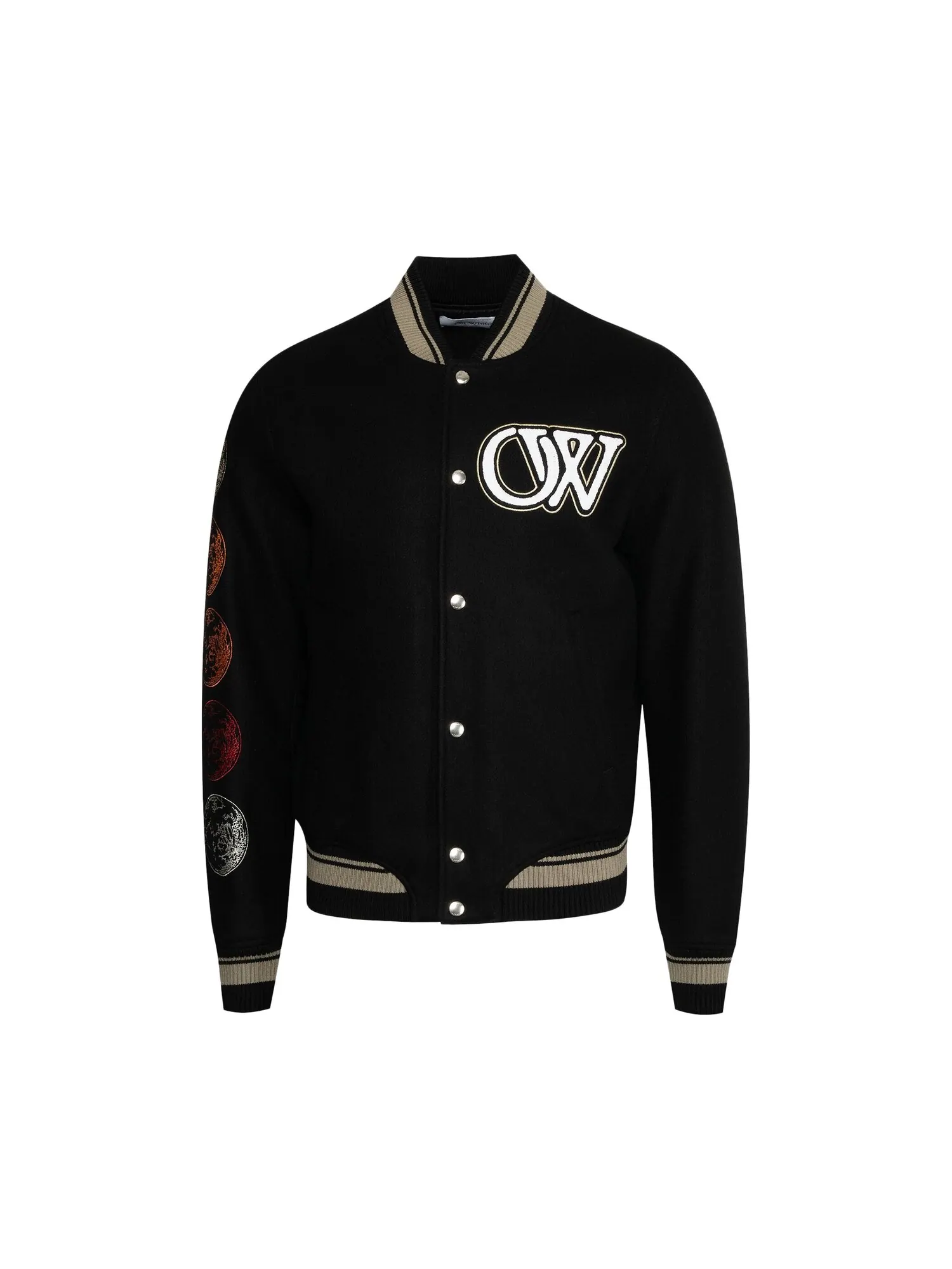 Университетская куртка-бомбер Off-White Moon Phase — изображение 1 из 1, черный/белый