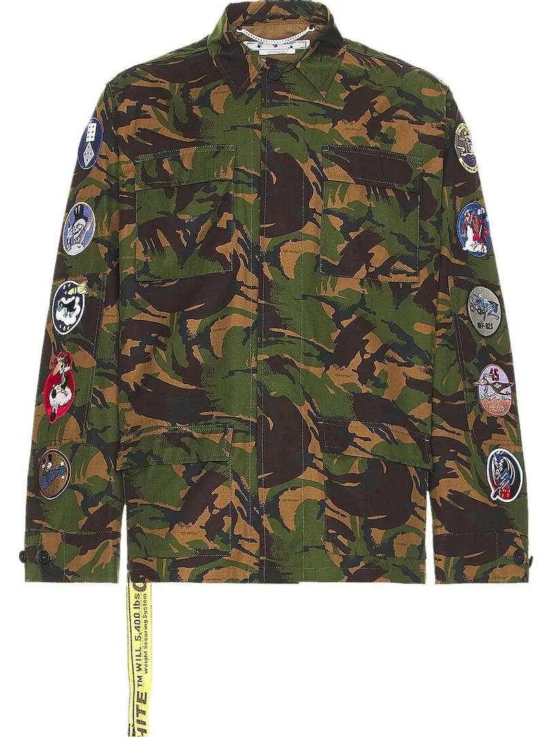 Куртка Off-White Camo Patch Field Jacket 'Army Green' — изображение 1 из 2, зеленый