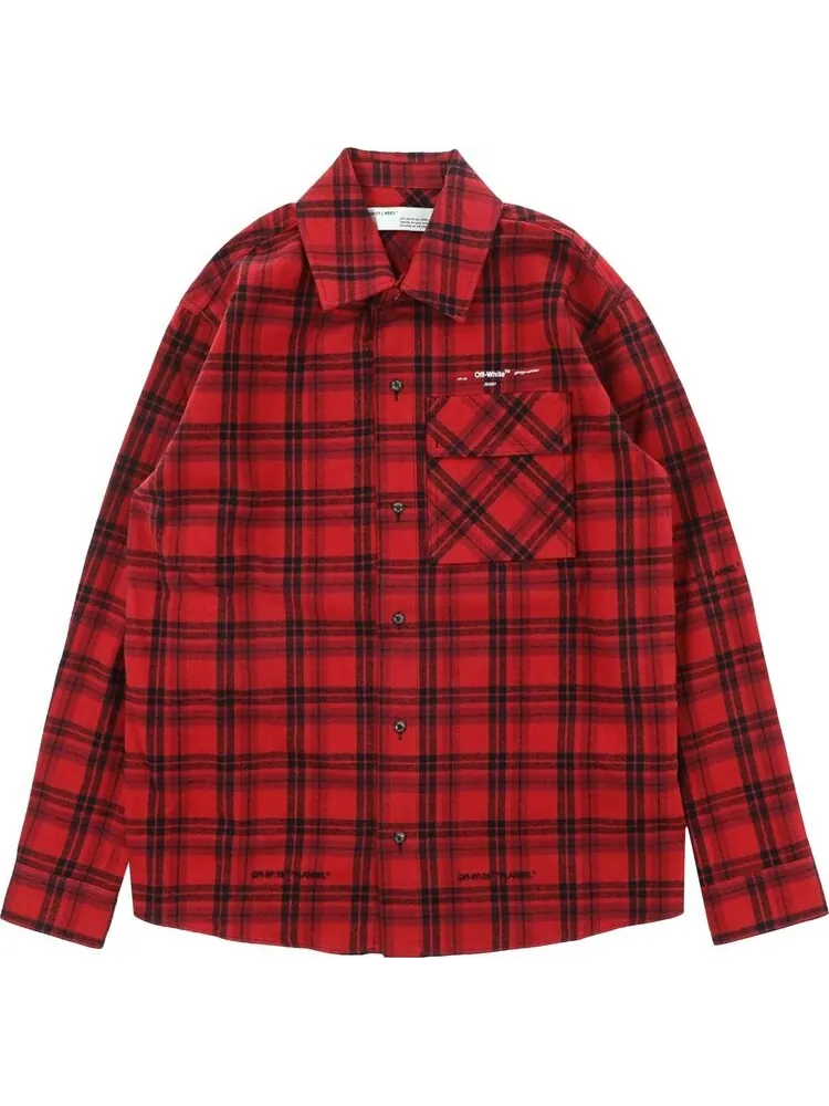 Рубашка Off-White Flannel Check Shirt 'Red' — изображение 1 из 2, красный