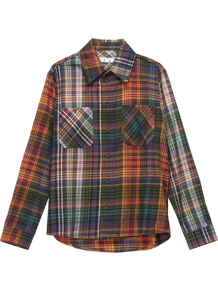 Рубашка Off-White Stencil Flannel Check Shirt 'Orange/Black' — изображение 1 из 2, оранжевый
