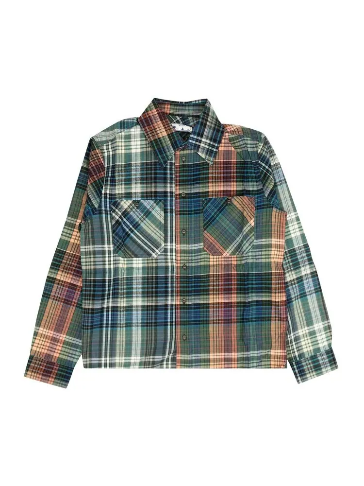 Рубашка Off-White Stencil Flannel Check Shirt Blue — изображение 1 из 2, синий