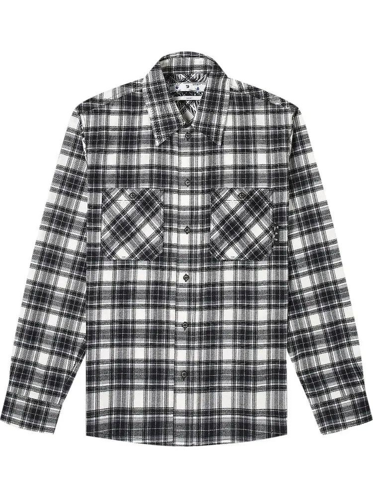 Рубашка Off-White Check Arrow Flannel Shirt 'Black/White' — изображение 1 из 2, черный
