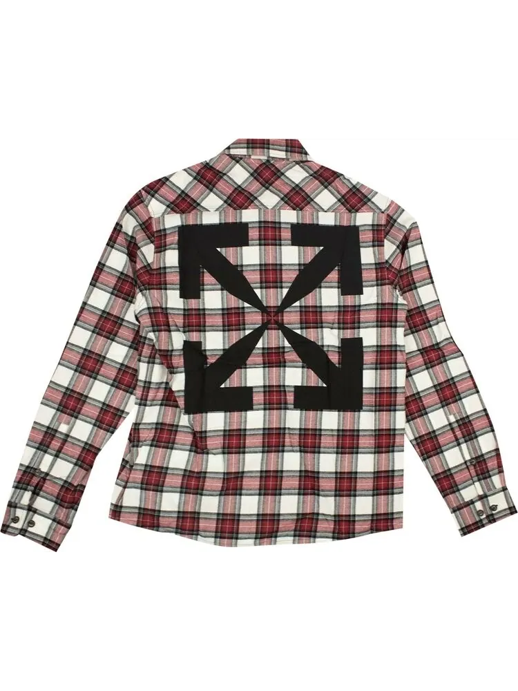 Рубашка Off-White Check Arrow Flannel Shirt 'Red' — изображение 2 из 3, красный