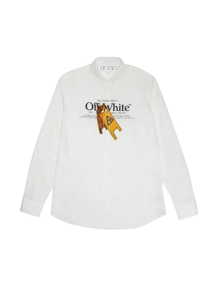 Рубашка Off-White Pascal Wet Floor Print Shirt 'White/Yellow' — изображение 1 из 3, белый