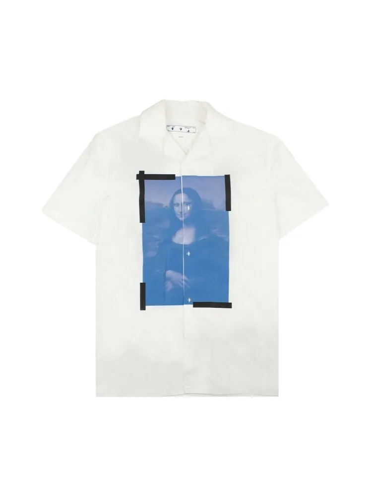 Рубашка Off-White La Gioconda Bowling Shirt 'White/Black' — изображение 1 из 2, белый