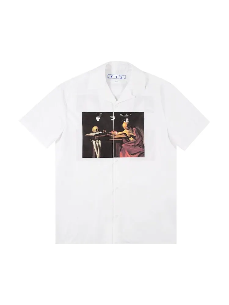 Рубашка Off-White Caravaggio Bowling Shirt 'White/Red' — изображение 1 из 2, белый
