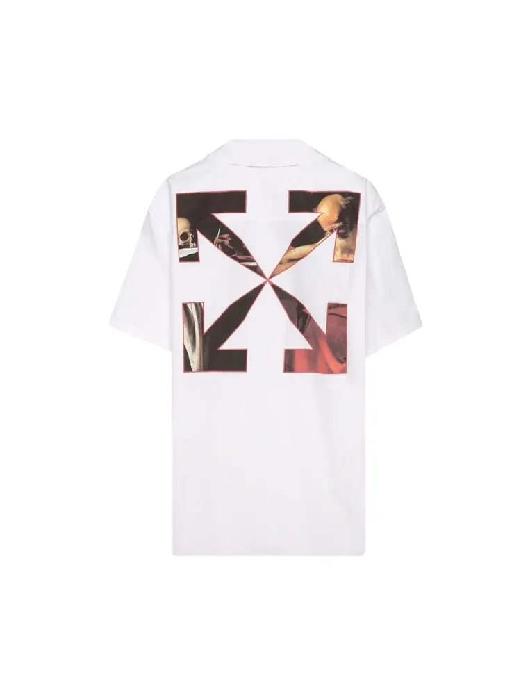 Рубашка Off-White Caravaggio Bowling Shirt 'White/Red' — изображение 2 из 2, белый