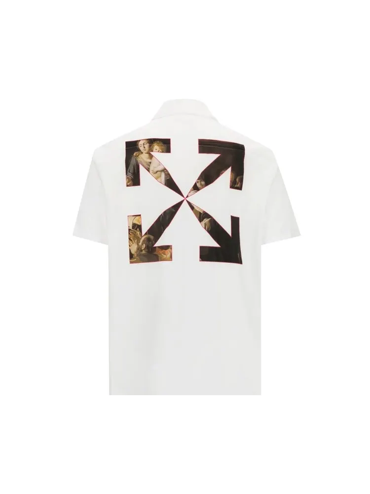 Рубашка Off-White Sprayed Caravaggio Holiday Shirt 'White/Red' — изображение 2 из 2, белый