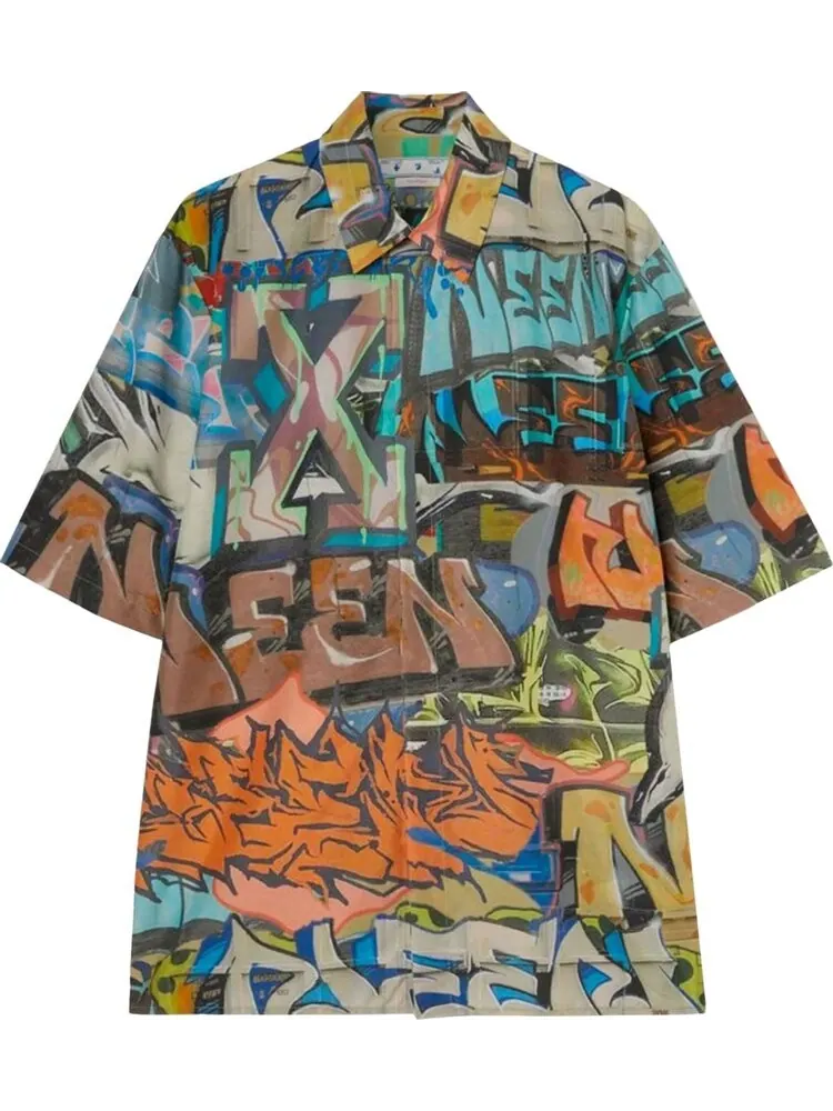 Рубашка Off-White Neen Allover Over Short-Sleeve Shirt 'Multicolor' — изображение 1 из 1, мульти