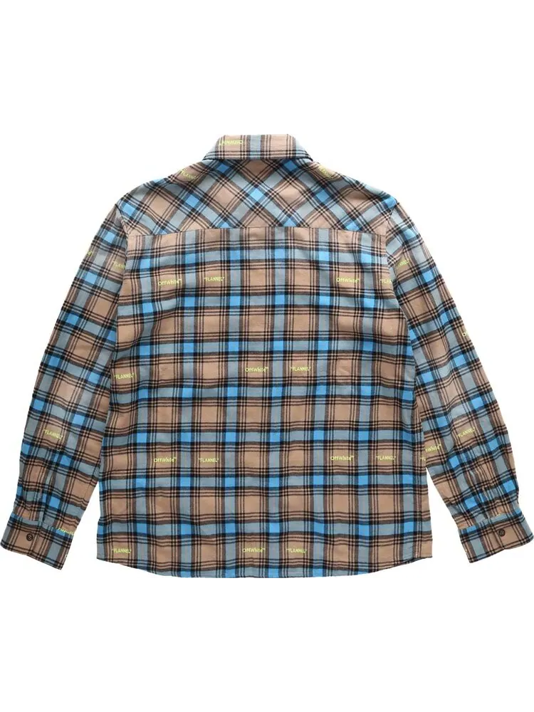 Рубашка Off-White Helvet Patt Check Flannel Skate Shirt 'Camel' — изображение 2 из 2, мульти