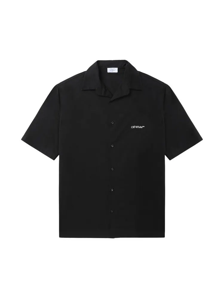 Рубашка Off-White Gothic Arrow Poplin Bowling Shirt — изображение 1 из 1, черный/белый