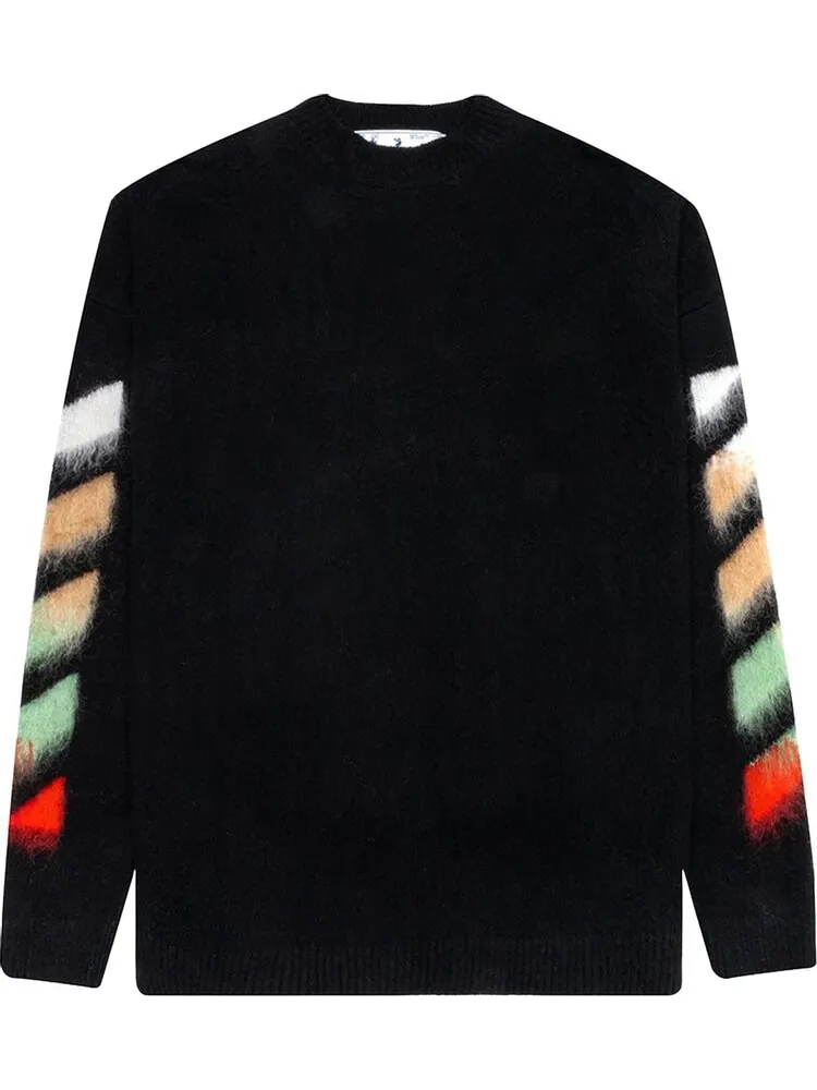 Свитер Off-White Brushed Wool Sweater 'Black Multicolor' — изображение 1 из 2, черный