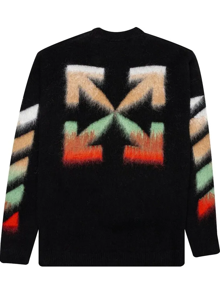 Свитер Off-White Brushed Wool Sweater 'Black Multicolor' — изображение 2 из 2, черный