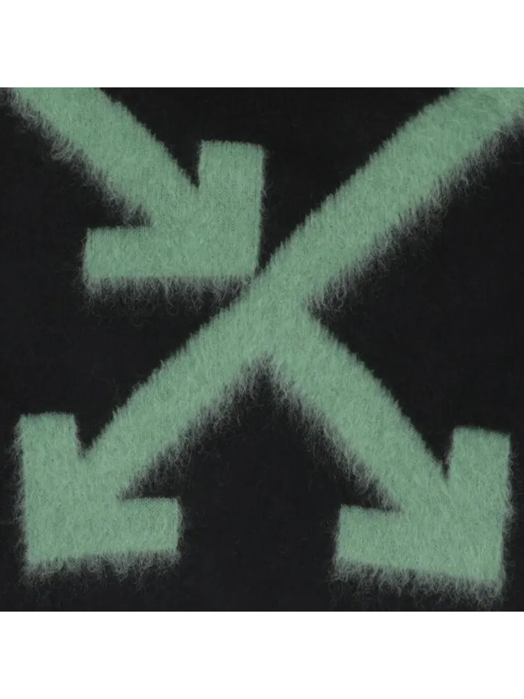 Толстовка Off-White Fuzzy Arrows Crewneck 'Black/Hedge Green' — изображение 3 из 3, зеленый