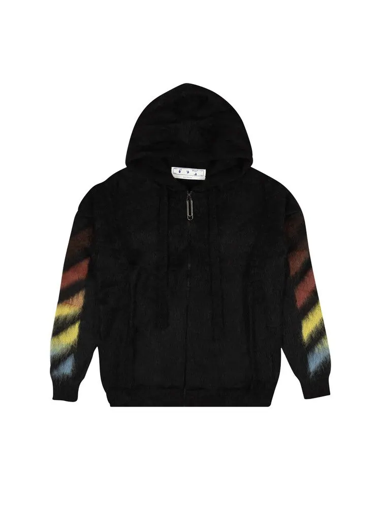 Худи Off-White Diag Brushed Mohair Zip Hoodie — изображение 1 из 2, черный