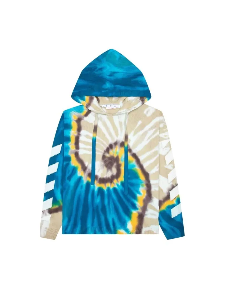 Худи Off-White Diag Tie Dye Knit Hoodie 'Bone/White' — изображение 1 из 2, белый