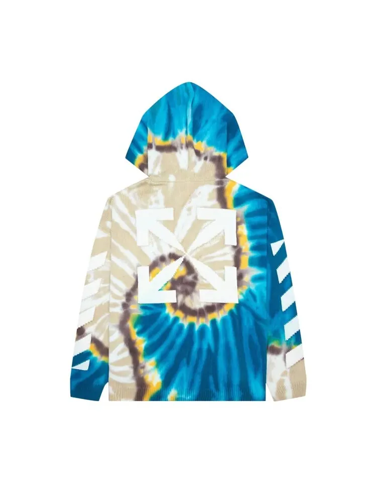 Худи Off-White Diag Tie Dye Knit Hoodie 'Bone/White' — изображение 2 из 2, белый