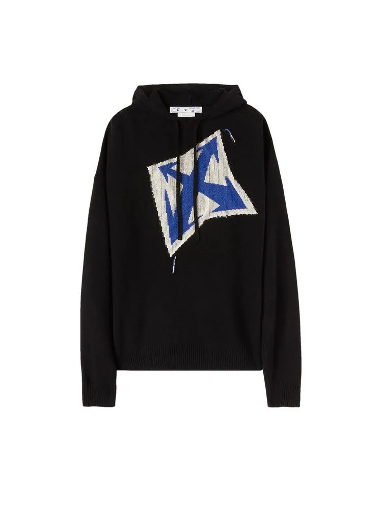 Худи Off-White Thunder Arrow Chunky Knit Hoodie — изображение 1 из 1, черный