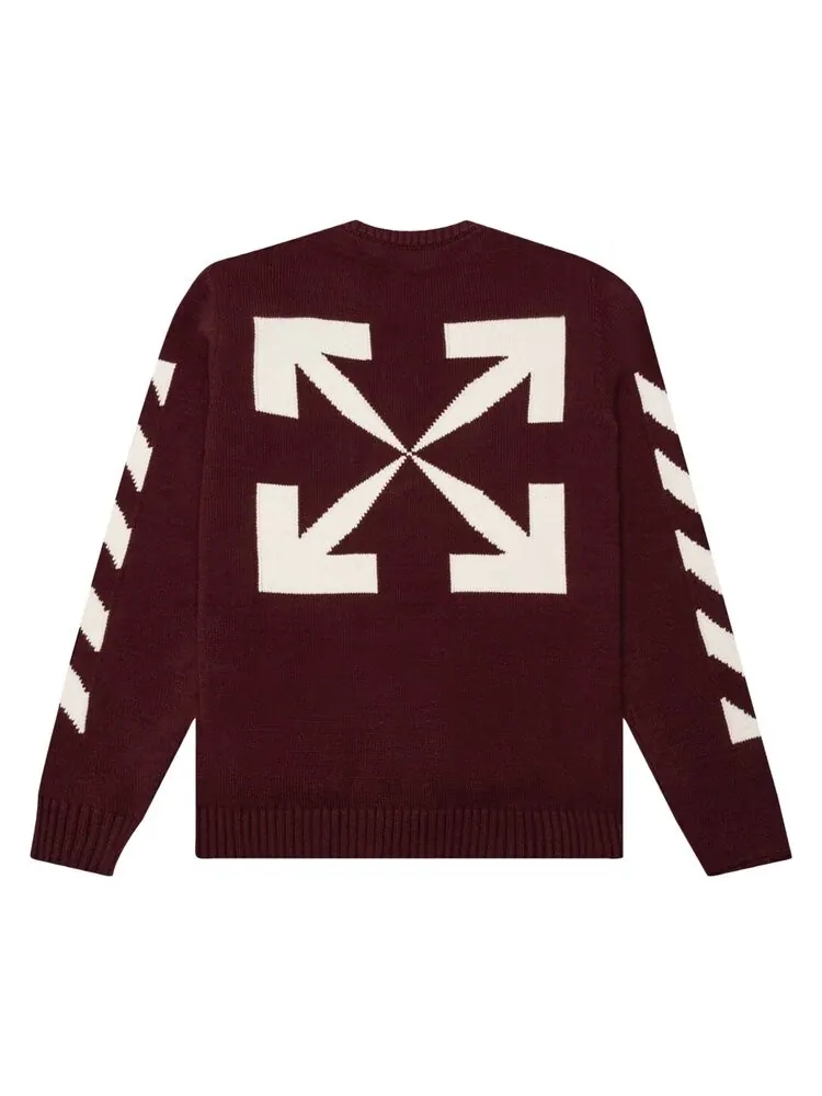 Толстовка Off-White Diag Arrow Knit Crewneck 'Barolo/White' — изображение 2 из 2, белый