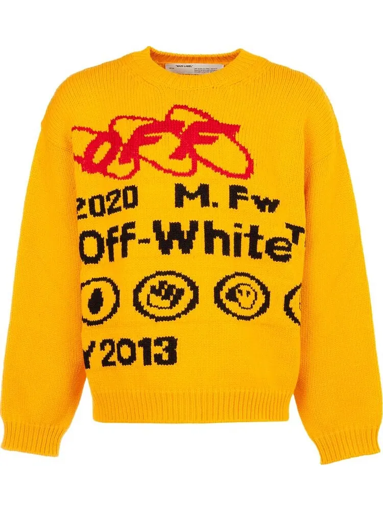 Толстовка Off-White Industrial Y013 Knit Crewneck 'Yellow' — изображение 1 из 3, желтый