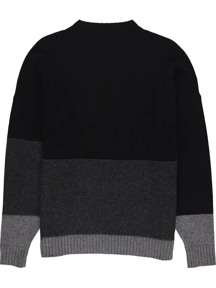 Толстовка Off-White Blocked Knit Crewneck 'Black' — изображение 2 из 2, черный