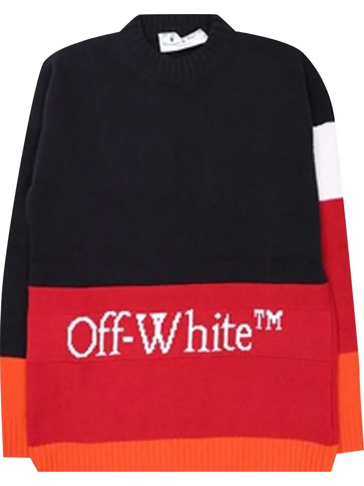 Толстовка Off-White Color Block Off Crewneck 'Blue/Red' — изображение 1 из 2, синий