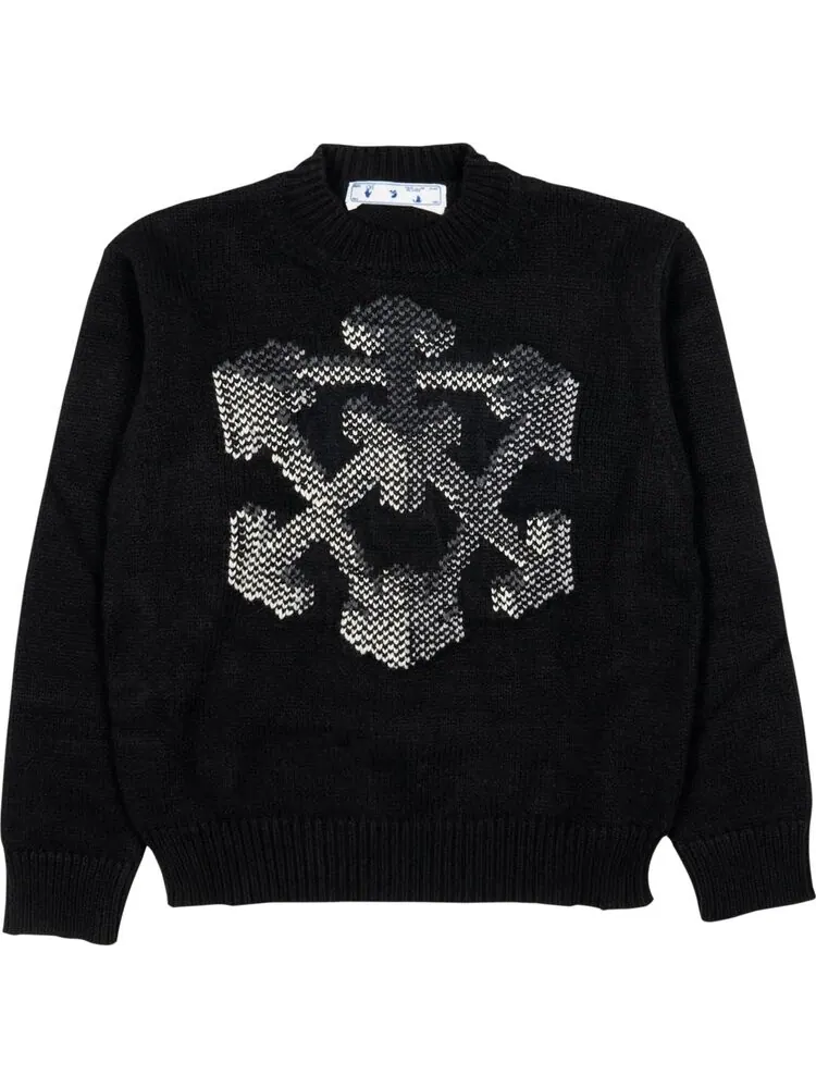 Толстовка Off-White 3D Arrow Chunky Knit Crewneck 'Black/Grey' — изображение 1 из 1, черный
