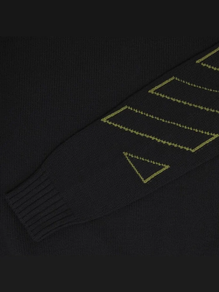 Толстовка Off-White Arrow Diag Outline Knit Crewneck 'Black/Green' — изображение 3 из 3, зеленый