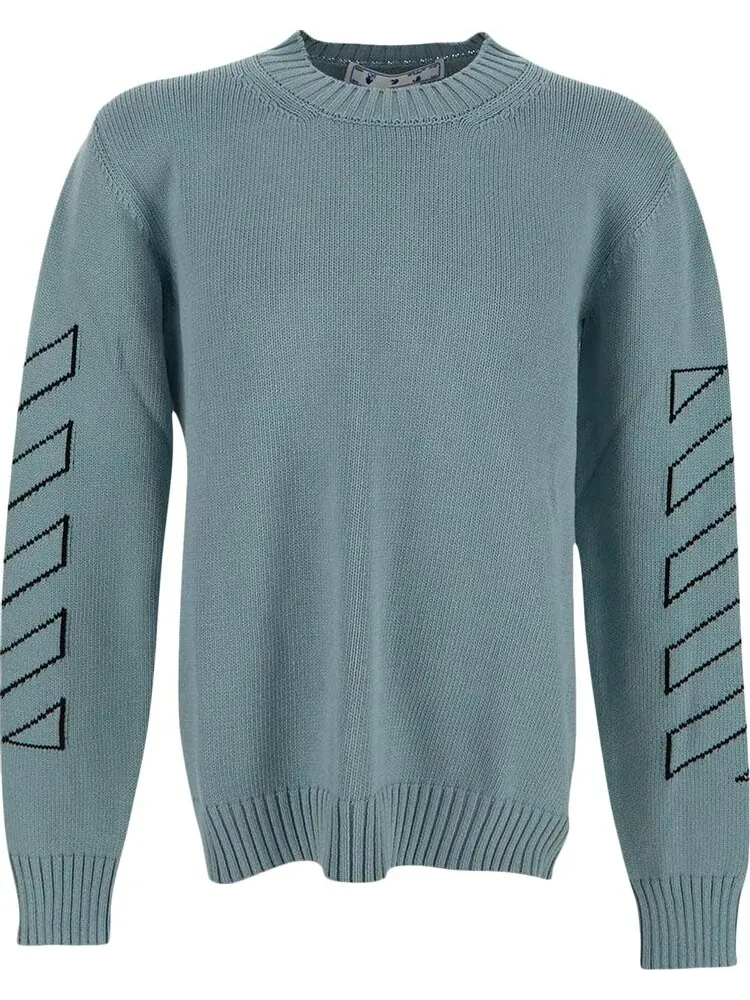 Толстовка Off-White Diag Outline Knit Crewneck 'Ice Black' — изображение 1 из 2, черный