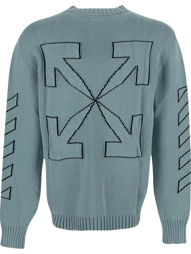 Толстовка Off-White Diag Outline Knit Crewneck 'Ice Black' — изображение 2 из 2, черный
