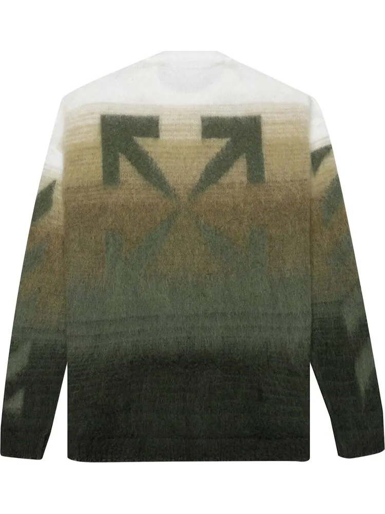 Толстовка Off-White Diag Brushed Knit Crewneck 'Green/Green' — изображение 2 из 2, зеленый