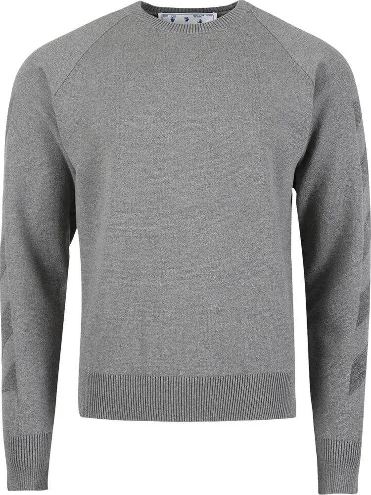 Толстовка Off-White Diag Sweat It Knit Crewneck 'Medium/Grey' — изображение 1 из 1, серый