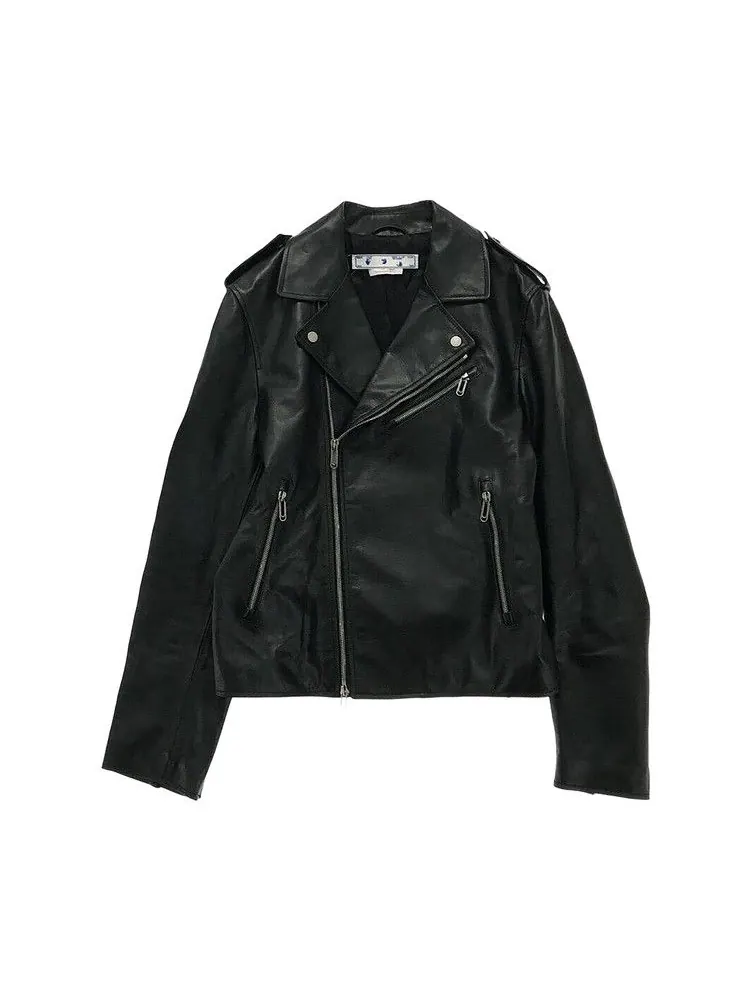 Куртка Off-White Diag Tab Biker Jacket — изображение 1 из 1, черный/белый