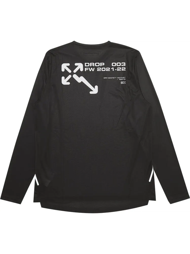 Лонгслив Off-White Active Long-Sleeve Tee 'Black/Orange' — изображение 2 из 3, черный