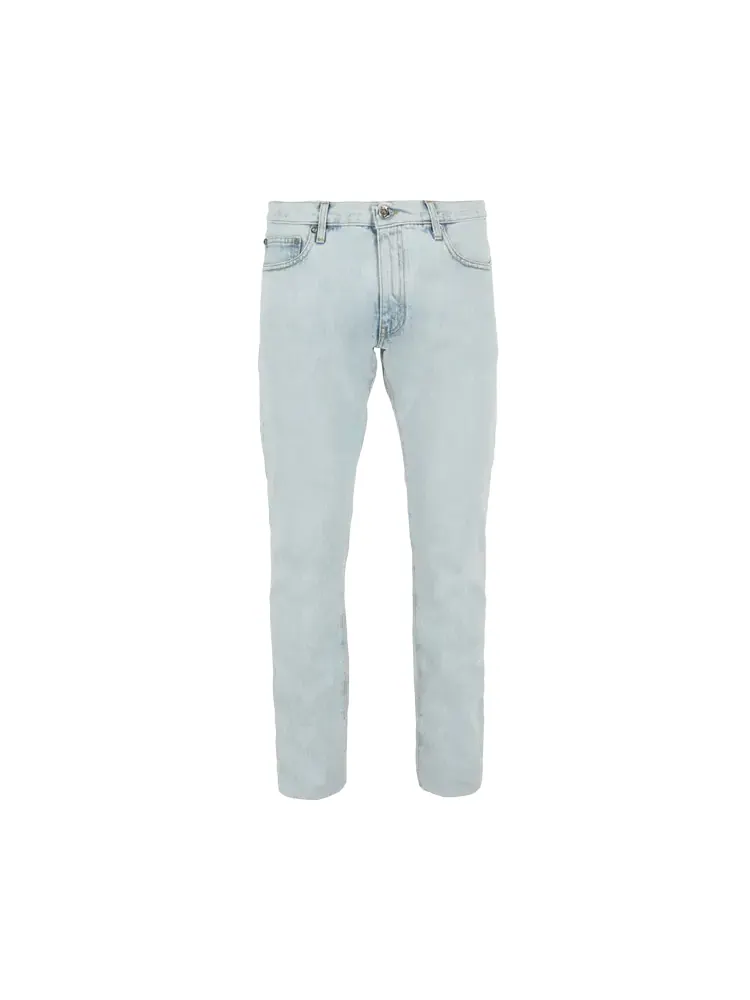 Джинсы Off-White Diag Tab Slim 'Bleach Blue'