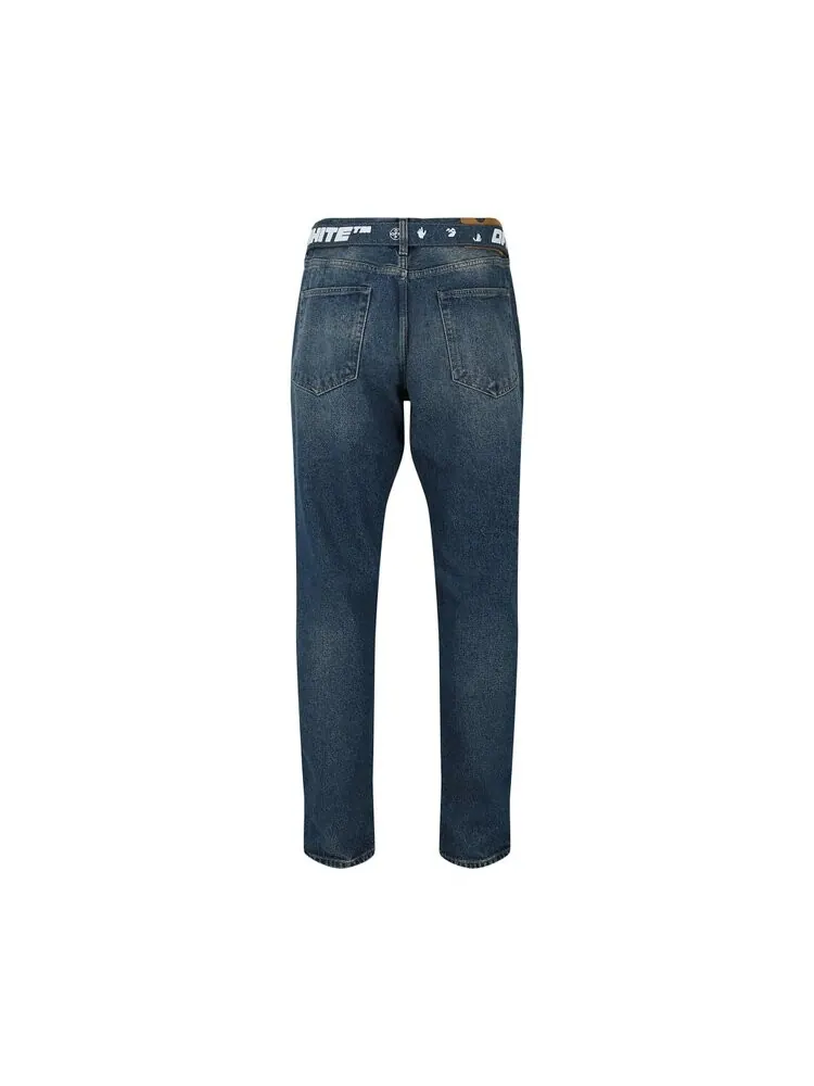 Джинсы Off-White Tapered Belted Jeans — изображение 2 из 2, синий